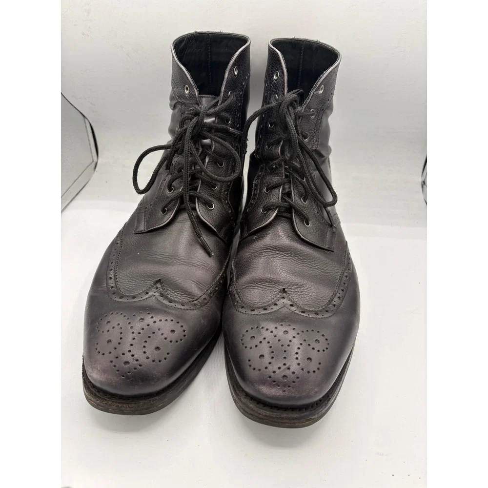 Thursday Boot Company Coulter Wingtip Boots Black Leather Mens 2311-0014 EE